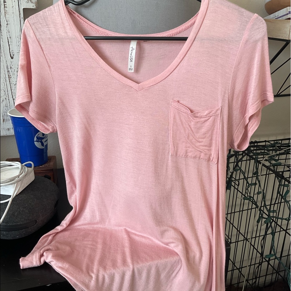 Pink Flowy Tshirt V neck